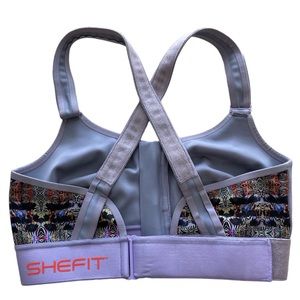 SHEFIT Flex Sports Bra Size LUXE Purple and Animal Print